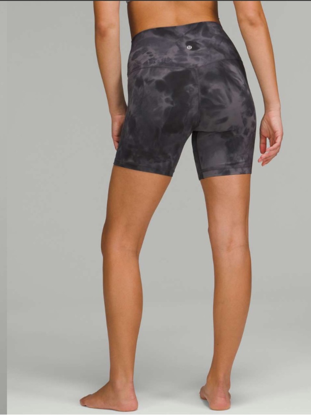 Lululemon Align High-Rise 6" Shorts Womens Diamond Dye Print Dk Gray/Gray 16